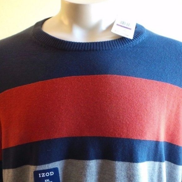 NWT IZOD Fieldhouse Striped Crewneck Sweater XXL 2XL - Picture 5 of 8